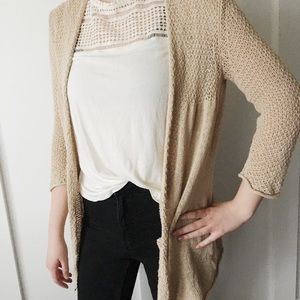 tan cardigan